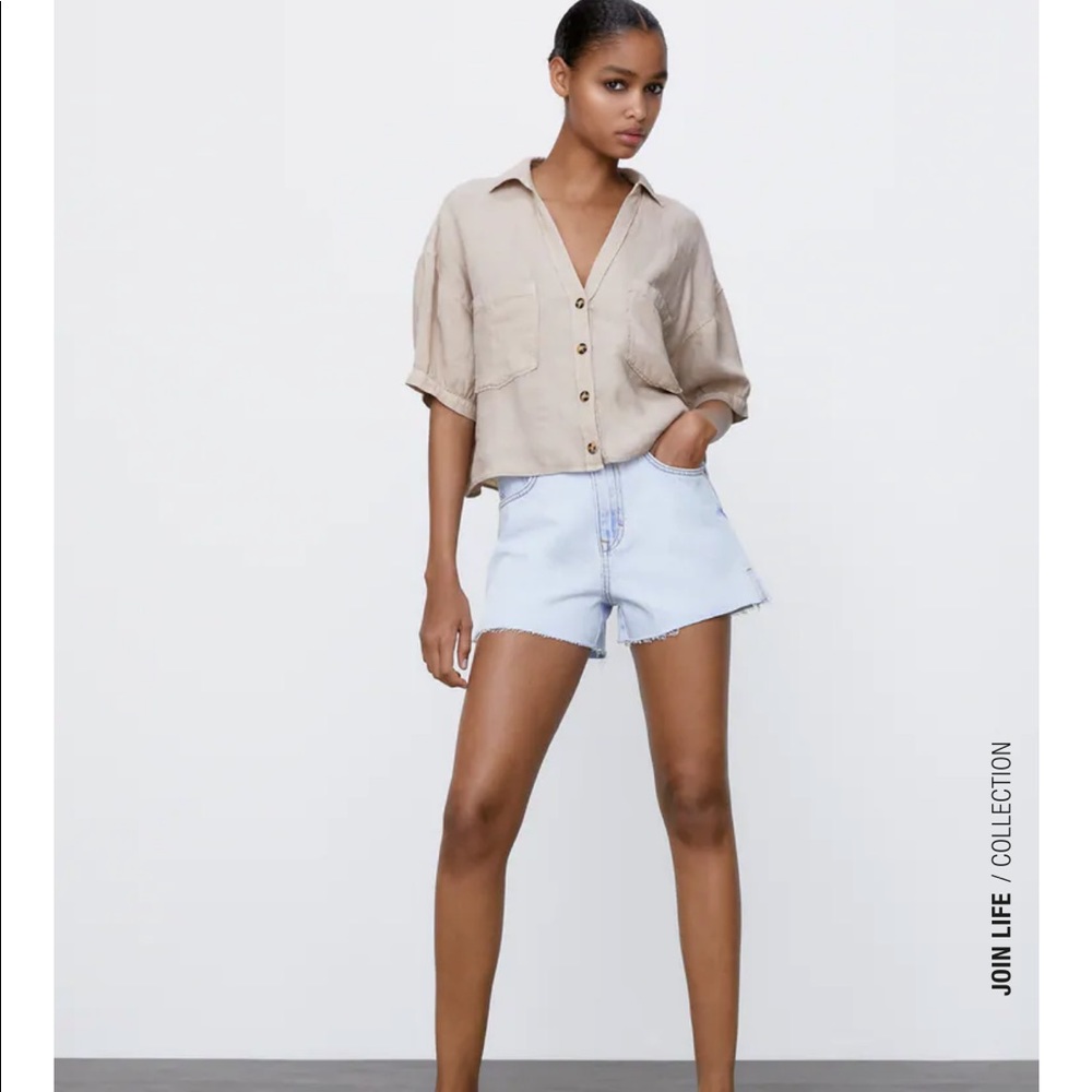 ZARA High Rise Denim Shorts